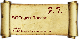 Fényes Tardos névjegykártya